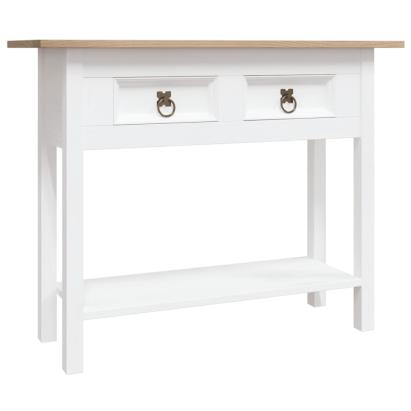 Masă consolă, alb, 90 x 34,5 x 73 cm, pin mexican, gama Corona GartenMobel Dekor