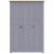 Șifonier cu 3 uși, gri, 118 x 50 x 171,5 cm, pin gama Panama GartenMobel Dekor