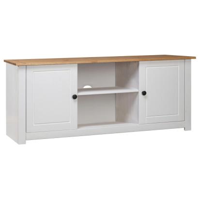 Comodă TV, alb, 120x40x50 cm, lemn masiv de pin, gama Panama GartenMobel Dekor