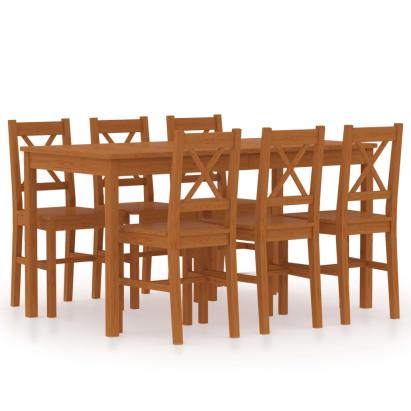 Set mobilier de bucătărie, 7 piese, maro miere, lemn de pin GartenMobel Dekor