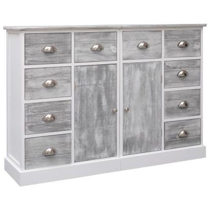Servantă cu 10 sertare, gri, 113x30x79 cm, lemn GartenMobel Dekor