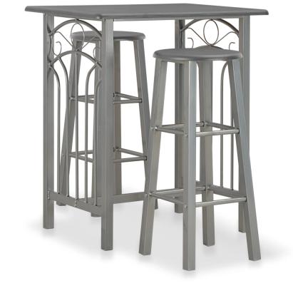 Set mobilier de bar, 3 piese, antracit, lemn și oțel GartenMobel Dekor