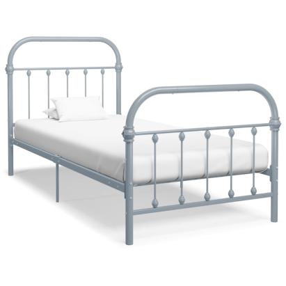 Cadru de pat, gri, 90 x 200 cm, metal GartenMobel Dekor