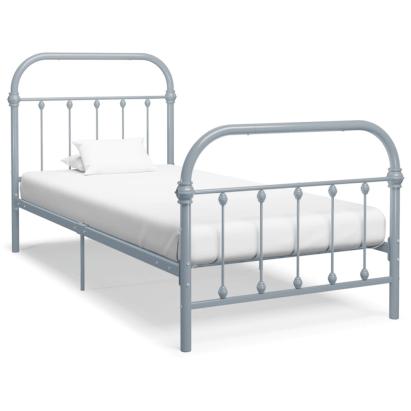 Cadru de pat, gri, 100 x 200 cm, metal GartenMobel Dekor