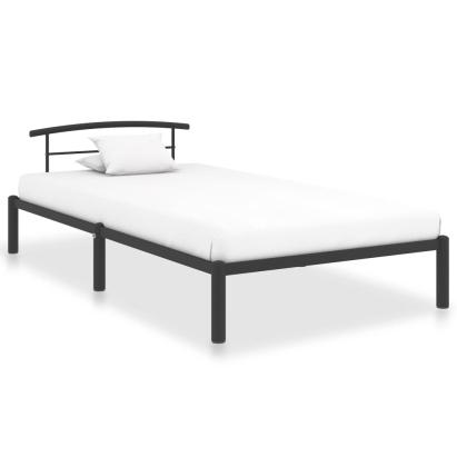 Cadru de pat, negru, 100 x 200 cm, metal GartenMobel Dekor