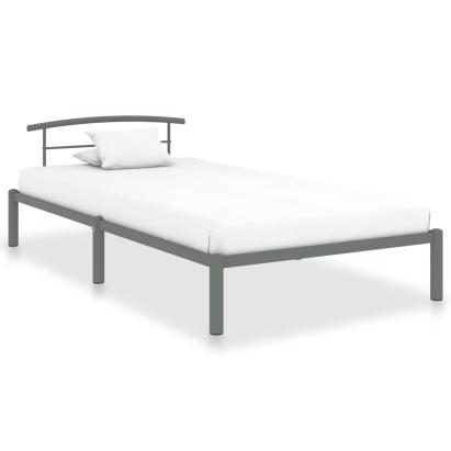 Cadru de pat, gri, 100 x 200 cm, metal GartenMobel Dekor