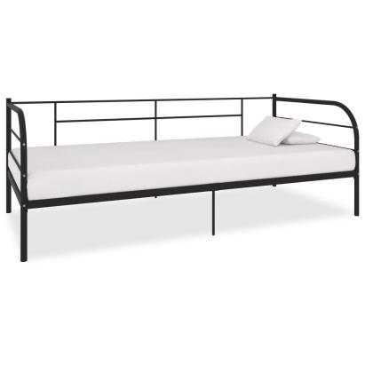 Cadru pat de zi, negru, 90 x 200 cm, metal GartenMobel Dekor