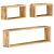 Set rafturi de perete cub, 3 piese, lemn masiv de mango GartenMobel Dekor