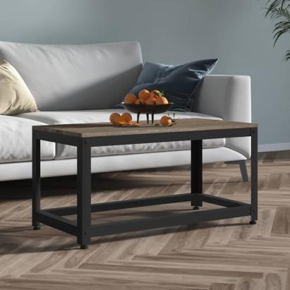 Măsuță de cafea, gri și negru, 90x45x45 cm, MDF și fier GartenMobel Dekor