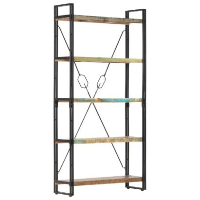 Bibliotecă cu 5 rafturi, 90 x 30 x 180 cm, lemn masiv reciclat GartenMobel Dekor