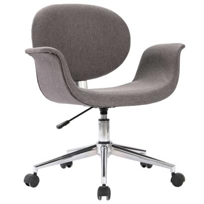 Scaun de sufragerie pivotant, gri, material textil GartenMobel Dekor