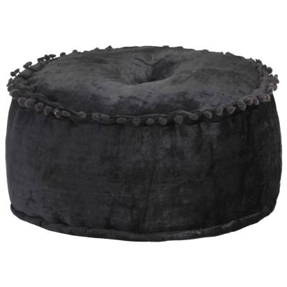 Fotoliu puf rotund, antracit, 40 x 20 cm, catifea GartenMobel Dekor