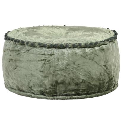 Fotoliu puf rotund, verde, 40 x 20 cm, catifea GartenMobel Dekor