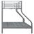 Cadru de pat supraetajat, gri, 140 x 200/90 x 200 cm, metal GartenMobel Dekor