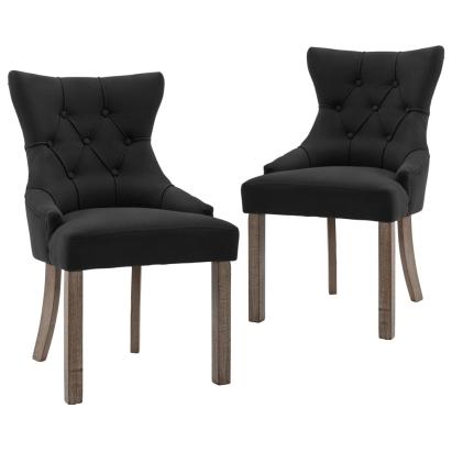Scaune de bucătărie, 2 buc. negru, textil GartenMobel Dekor