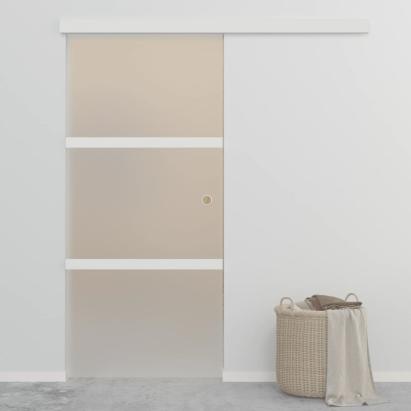 Ușă glisantă, argintiu, 90 x 205 cm, sticlă ESG și aluminiu GartenMobel Dekor