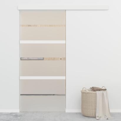 Ușă glisantă, argintiu, 90 x 205 cm, sticlă ESG și aluminiu GartenMobel Dekor