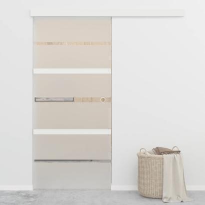Ușă glisantă cu opritoare soft, 90x205 cm, sticlă ESG/aluminiu GartenMobel Dekor