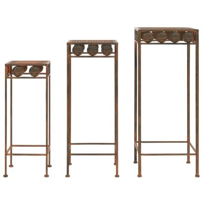 Set suport plante, 3 buc., ruginiu, metal, stil vintage  GartenMobel Dekor