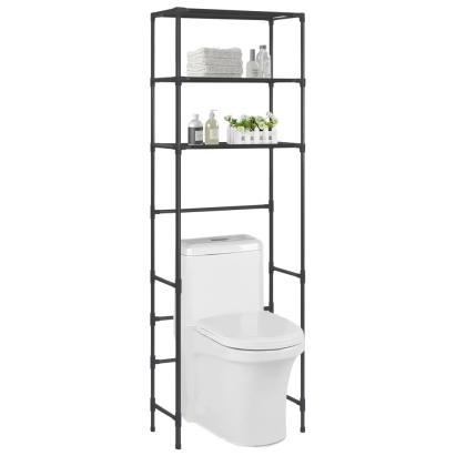 Etajeră peste toaletă cu 3 polițe, negru, 53x28x169 cm GartenMobel Dekor