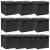 Cutii depozitare cu capace, 10 buc. negru, 32x32x32 cm, textil GartenMobel Dekor
