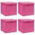 Cutii depozitare cu capace 4 buc. roz, 32x32x32 cm, textil GartenMobel Dekor