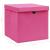 Cutii depozitare cu capace 4 buc. roz, 32x32x32 cm, textil GartenMobel Dekor