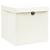 Cutii depozitare cu capace 4 buc. alb, 32x32x32 cm, textil GartenMobel Dekor