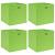 Cutii de depozitare, 4 buc., verde, 32x32x32 cm, textil GartenMobel Dekor