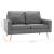 Canapea cu 2 locuri, gri deschis, material textil GartenMobel Dekor