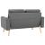 Canapea cu 2 locuri, gri deschis, material textil GartenMobel Dekor