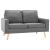 Canapea cu 2 locuri, gri deschis, material textil GartenMobel Dekor