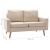 Canapea cu 2 locuri, crem, material textil GartenMobel Dekor