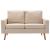 Canapea cu 2 locuri, crem, material textil GartenMobel Dekor