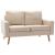 Canapea cu 2 locuri, crem, material textil GartenMobel Dekor