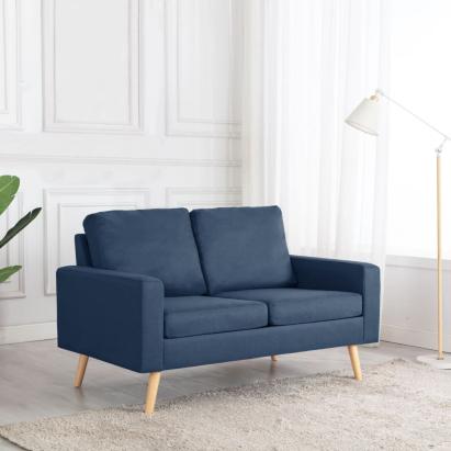 Canapea cu 2 locuri, albastru, material textil GartenMobel Dekor