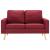 Canapea cu 2 locuri, roșu vin, material textil GartenMobel Dekor