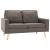 Canapea cu 2 locuri, gri taupe, material textil GartenMobel Dekor