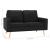 Canapea cu 2 locuri, negru, material textil GartenMobel Dekor
