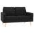Canapea cu 2 locuri, negru, material textil GartenMobel Dekor