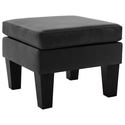 Taburet, negru, piele ecologică GartenMobel Dekor