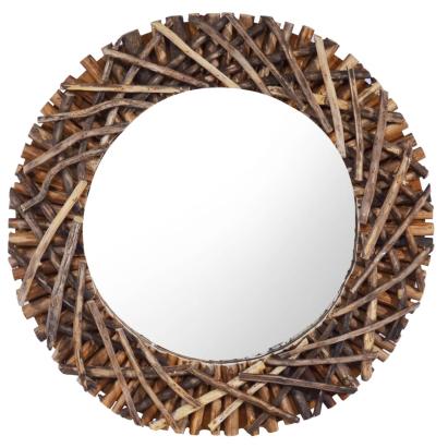 Oglindă de perete, 60 cm, tec, rotund GartenMobel Dekor