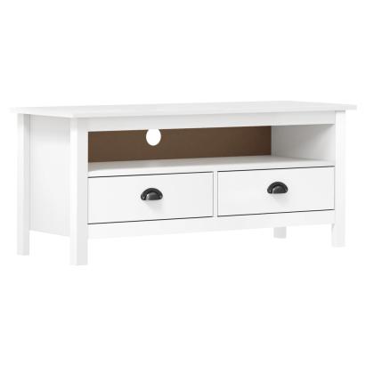 Comodă TV Hill, alb, 110x40x47 cm, lemn masiv de pin GartenMobel Dekor
