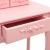 Set masă de toaletă cu taburet roz 50x59x136 cm lemn paulownia GartenMobel Dekor
