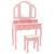 Set masă toaletă cu taburet roz 100x40x146 cm lemn paulownia GartenMobel Dekor