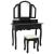 Set masă toaletă cu taburet negru 100x40x146 cm lemn paulownia GartenMobel Dekor