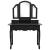 Set masă toaletă cu taburet negru 100x40x146 cm lemn paulownia GartenMobel Dekor