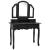 Set masă toaletă cu taburet negru 100x40x146 cm lemn paulownia GartenMobel Dekor