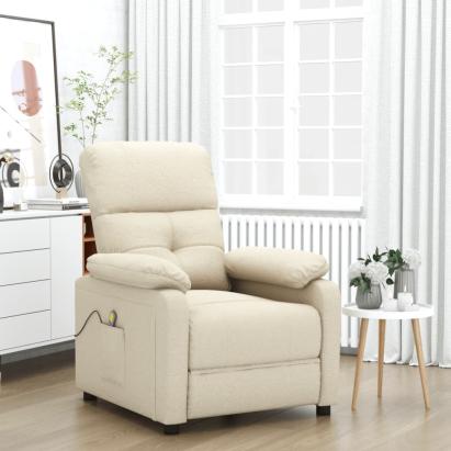 Fotoliu de masaj, crem, material textil GartenMobel Dekor