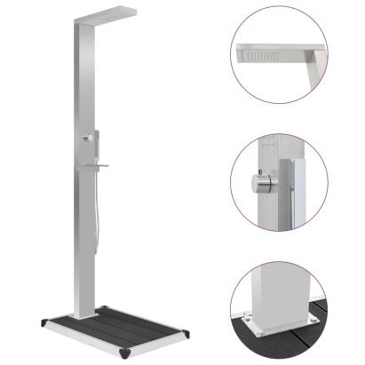 Duș de exterior cu platformă, WPC și oțel inoxidabil GartenMobel Dekor